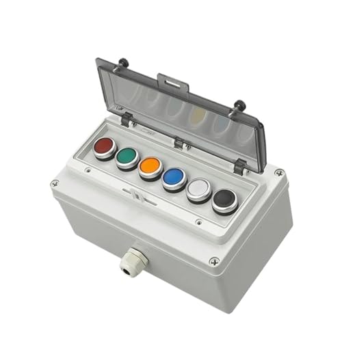 AC220V Druckknopf-Steuerschalterkasten Not-Aus-Start-Kontrollleuchte Selbstwiederherstellungsschalter Anschlussdose(Yellow) von SIDYEUHB