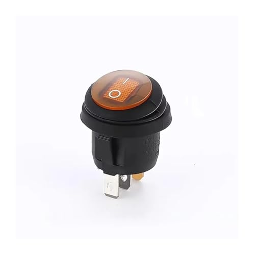 Runde Bootsart wasserdichter LED-Wippschalter 3 Pin KCD1 Power-Taste 12V 220V(Black,20PCS_220V) von SIDYEUHB