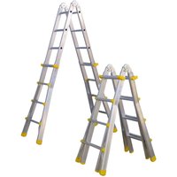 Siedra Teleskopleiter 984 mit stabilem Stahlbügelgelenk 4x3 Sprossen Siedra Teleskopleiter 984 mit stabilem Stahlbügelgelenk 4x3 Sprossen von SIEDRA-LEITERN