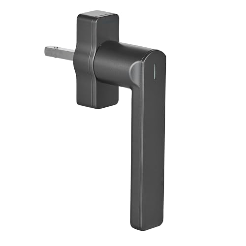 SIEGENIA Smarter Fenstergriff anthrazit - Matter kompatibel nur für die Einbindung mit Apple Home (siehe Produktbeschreibung). Statusüberwachung, zentrale Ver- & Entriegelung per Fernzugriff von SIEGENIA