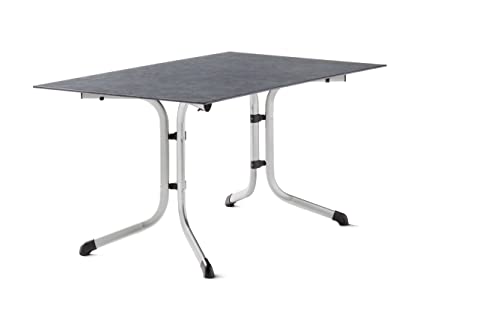 SIEGER Boulevard Platte. Klapptisch, Polytec-Dekorplatte und Stahlrohr-Gestell, Graphit/Schiefer anthrazit, 140 x 90cm, 5170-20 KT von SIEGER