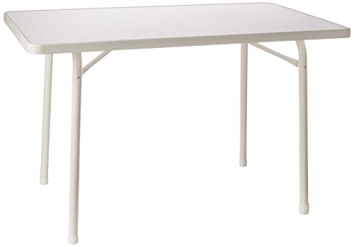 Sieger 120/W Garten-Klapptisch mit mecalit-Pro-Platte 115 x 70 cm, Stahlrohrgestell weiß, Tischplatte Marmordekor weiß von SIEGER