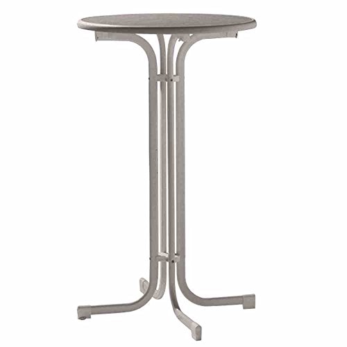 Sieger 237/G Party-Klapptisch mit mecalit-Pro-Platte Ø 70 cm, Stahlrohrgestell eisengrau, Tischplatte Schieferdekor anthrazit von SIEGER