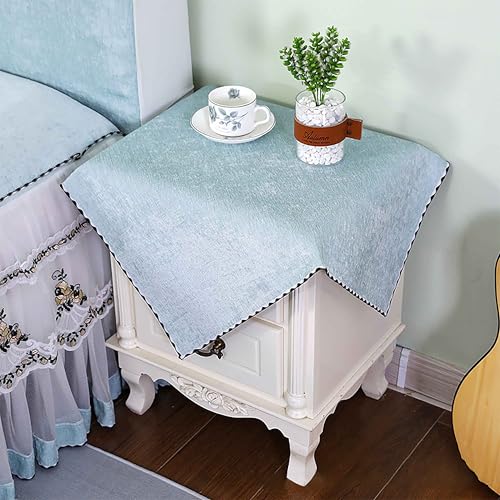 SIELUNO Nachttisch-Abdeckung, rechteckig, mit Quaste, geeignet für Nachttisch, TV, Mikrowelle, Waschmaschine, Kühlschrank, Staubschutz, 61 x 61 cm, Blau SIELUNO Nachttisch-Abdeckung, rechteckig, mit Quaste, geeignet für Nachttisch, TV, Mikrowelle, Waschmaschine, Kühlschrank, Staubschutz, 61 x 61 cm, Blau von SIELUNO