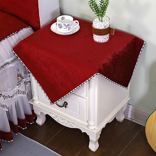 SIELUNO Nachttisch-Abdeckung, rechteckig, mit Quaste, geeignet für Nachttisch, TV, Mikrowelle, Waschmaschine, Kühlschrank, Staubschutz, 61 x 61 cm, Rot SIELUNO Nachttisch-Abdeckung, rechteckig, mit Quaste, geeignet für Nachttisch, TV, Mikrowelle, Waschmaschine, Kühlschrank, Staubschutz, 61 x 61 cm, Rot von SIELUNO