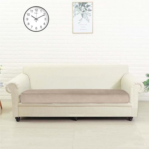 SIELUNO Samt-Stretch-Couch-Kissenbezüge, L-Form, separates Kissen, Couch, Chaiselbezug, elastischer Möbelschutz, Beige, 3-Sitzer SIELUNO Samt-Stretch-Couch-Kissenbezüge, L-Form, separates Kissen, Couch, Chaiselbezug, elastischer Möbelschutz, Beige, 3-Sitzer von SIELUNO