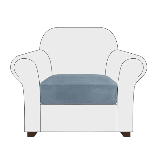 SIELUNO Samt-Stretch-Couch-Kissenbezüge, L-Form, separates Kissen, Couch, Chaiselierbezug, elastischer Möbelschutz, Graublau, Einzelsitz SIELUNO Samt-Stretch-Couch-Kissenbezüge, L-Form, separates Kissen, Couch, Chaiselierbezug, elastischer Möbelschutz, Graublau, Einzelsitz von SIELUNO