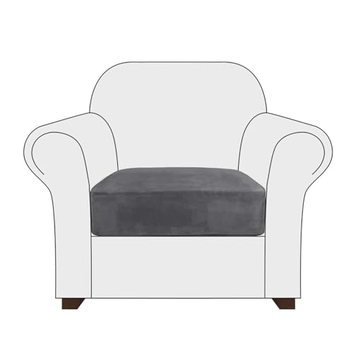SIELUNO Samt-Stretch-Couch-Kissenbezüge, L-Form, separates Kissen, Couch, Chaiselierbezug, elastischer Möbelschutz, grau, Einzelsitz SIELUNO Samt-Stretch-Couch-Kissenbezüge, L-Form, separates Kissen, Couch, Chaiselierbezug, elastischer Möbelschutz, grau, Einzelsitz von SIELUNO