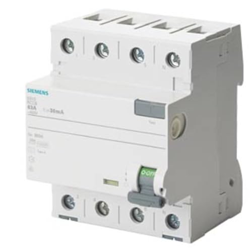 SIEMENS - 5SV33463 FI-Schutzschalter 4-polig Typ F kurzzeitverzögert In: 63 A 30 mA Un AC: 400 V von SIEMENS