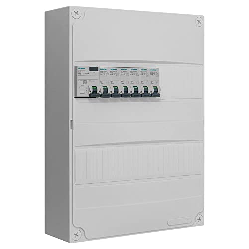 Siemens – Tafel 2 Reihen vorausgestattet 1 Trennschalter, Diff. 40 A Typ AC + 6 Leitungsschutzschalter von Siemens