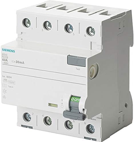 SIEMENS - 5SV36444 FI-Schutzschalter 4-polig Typ B kurzzeitverzögert In: 40 A 300 mA Un AC: 400 V SIEMENS - 5SV36444 FI-Schutzschalter 4-polig Typ B kurzzeitverzögert In: 40 A 300 mA Un AC: 400 V von SIEMENS
