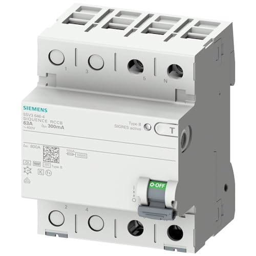 SIEMENS Fehlerstromschalter, 2-polig, Typ B, mit kurzer Verzögerung, Eingang: 25 A, 30 mA, ein AC: 230 V Marke SIEMENS Fehlerstromschalter, 2-polig, Typ B, mit kurzer Verzögerung, Eingang: 25 A, 30 mA, ein AC: 230 V Marke von SIEMENS