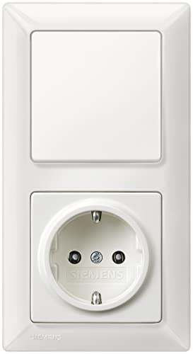 SIEMENS - Komplettset Lichtschalter-Steckdosen-Kombination - Lichtschaltereinsatz, Wippe, SCHUKO-Steckdoseneinsatz & 2-fach Rahmen in titanweiß, für Unterputz, 5TA2156, 5TG6201,5UB1511, 5TG2552-0 SIEMENS - Komplettset Lichtschalter-Steckdosen-Kombination - Lichtschaltereinsatz, Wippe, SCHUKO-Steckdoseneinsatz & 2-fach Rahmen in titanweiß, für Unterputz, 5TA2156, 5TG6201,5UB1511, 5TG2552-0 von SIEMENS