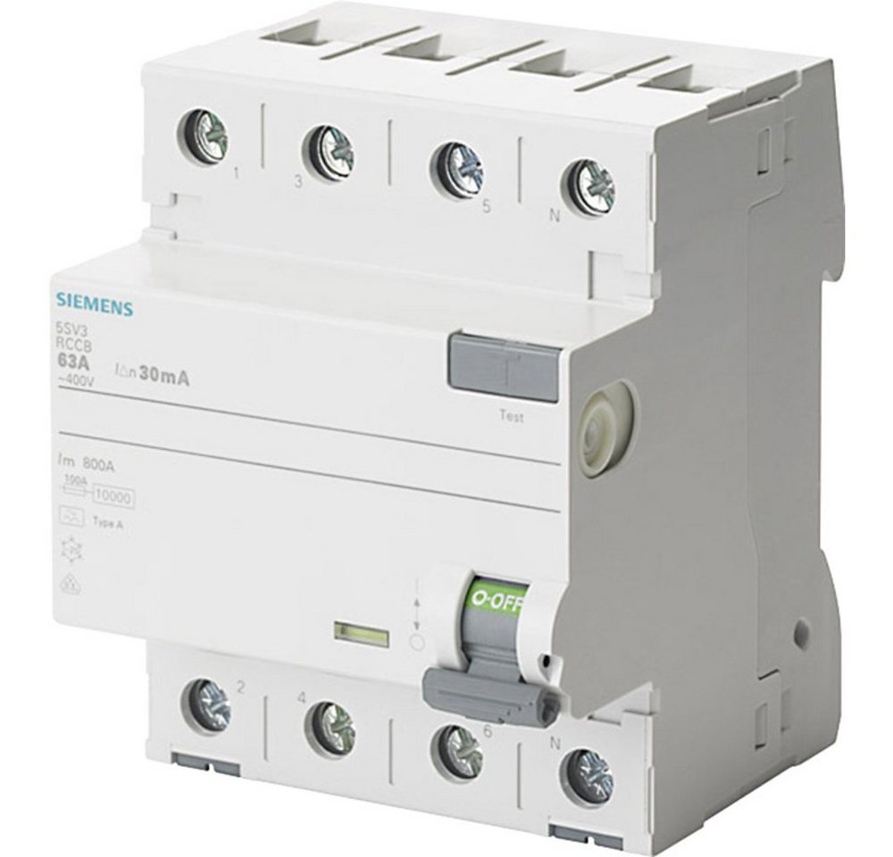 SIEMENS Sicherheitsrelais Siemens 5SV3344-6 FI-Schutzschalter A 4polig 40 A 0.03 A 400 V von SIEMENS