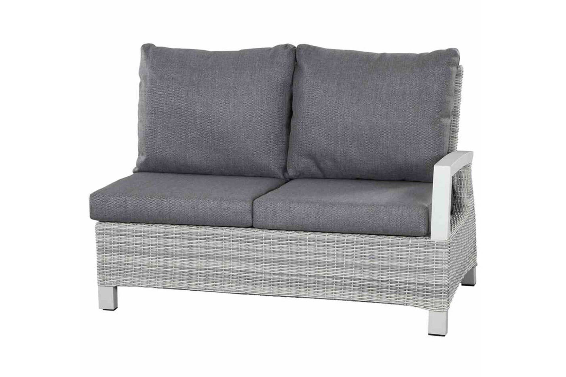 SIENA GARDEN Corido 2-Sitzer Sofa, ice grey, Alu / Gardino®-Geflecht, 136x83x88 cm, Armlehne links von Siena Garden