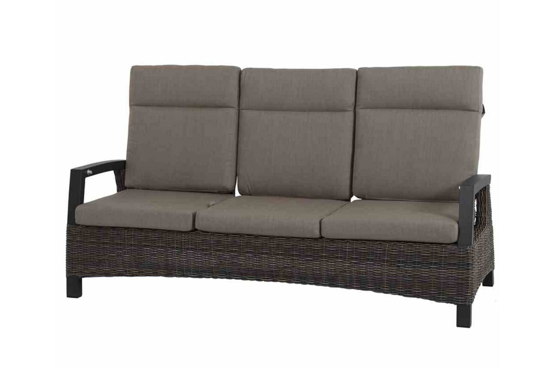 SIENA GARDEN Corido 3-Sitzer Sofa, charcoal, Alu / Gardino®-Geflecht, 206x87x103 cm, verstellb. Rückenlehnen von Siena Garden