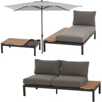SIENA GARDEN Loungeset »Alvida«, Holz, 4-teilig - grau von SIENA GARDEN