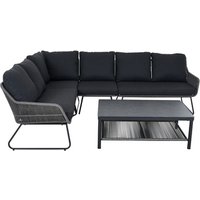 SIENA GARDEN Loungeset »KANSAS«, BxHxL: 130 x 82,5 x 75 cm - grau von SIENA GARDEN