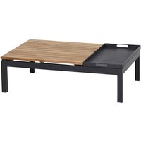 SIENA GARDEN Loungetisch »Alvida«, BxHxL: 70 x 27,5 x 102 cm, Tischplatte: Teakholz - grau von SIENA GARDEN
