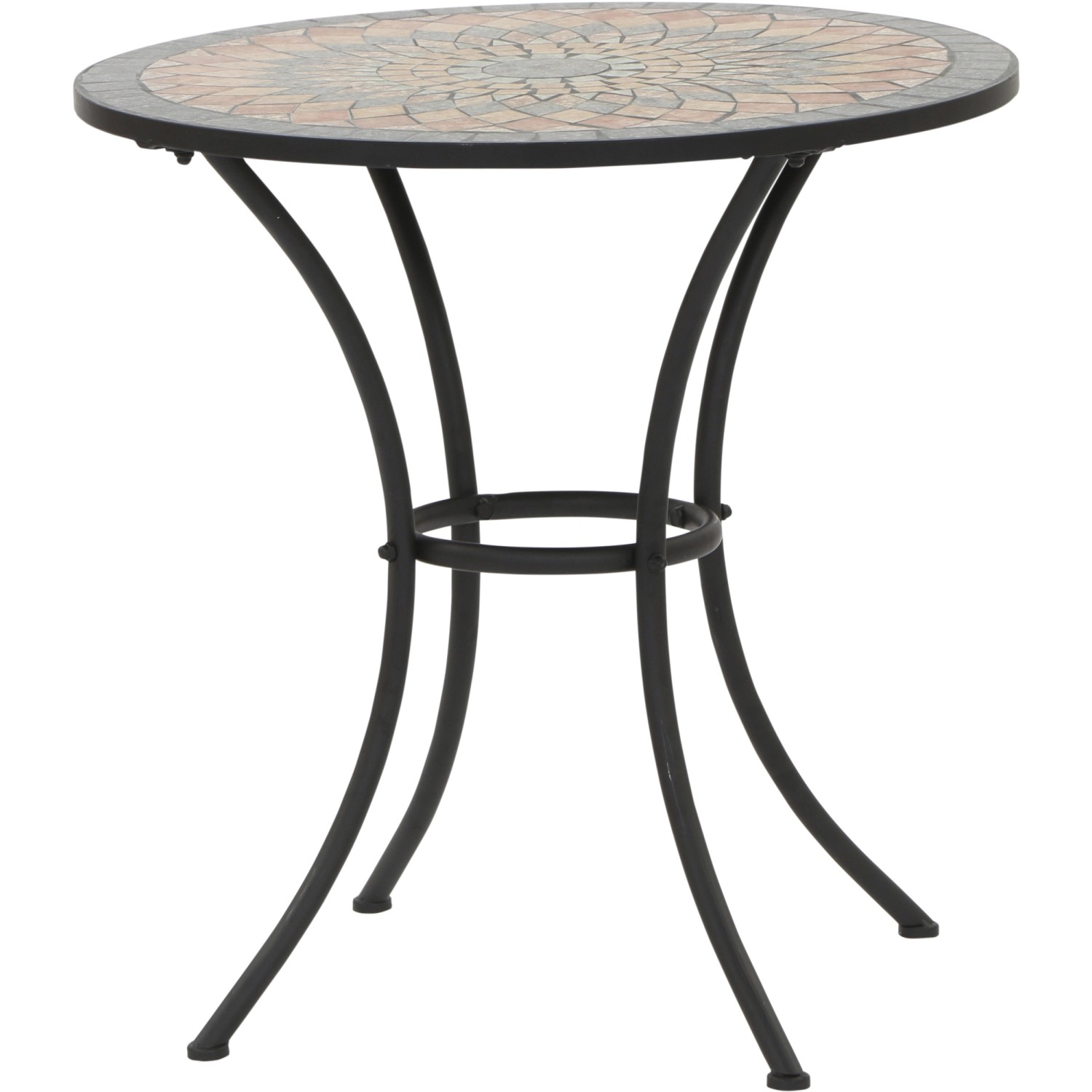 Siena Garden Bistrotisch Prato Eisen Ø 70 cm x 71 cm Schwarz Mosaik von SIENA GARDEN