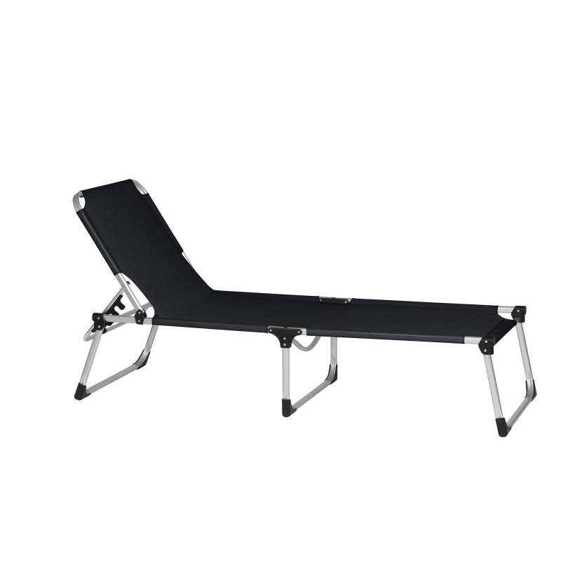Siena Garden Dreibeinliege 'Alu-XXL' schwarz 201 x 69 x 38 cm von SIENA GARDEN