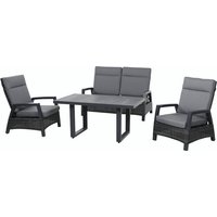 Siena Garden Taranto Lounge Set 4-tlg. Aluminium/Geflecht Anthrazit/Grau inkl. Kissen von SIENA GARDEN