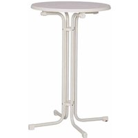 Stehtisch klappbar 85 cm weiß Gestell aus Stahl in weiß, Tischplatte aus Sevelit® in weiß von SIENA GARDEN
