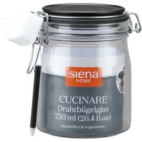 Drahtbügel-Glas Cucinare 750 ml mit Stift & Schwamm von SIENA HOME