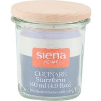 Siena Home - Sturz-Glas Cucinare RR140 Weck-Glas 140 ml, Buchenholz-Deckel von SIENA HOME