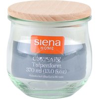 Siena Home - Tulpe-Glas Cucinare hd 370 ml Weck-Glas, Buchenholz-Deckel von SIENA HOME