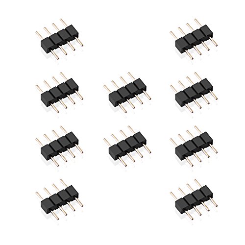 10er Pack 4 pol Pin | Kupplung | Verbinder | Stecker | Lötstift für RGB LED 3528 5050SMD Strip Streifen von SIENOC