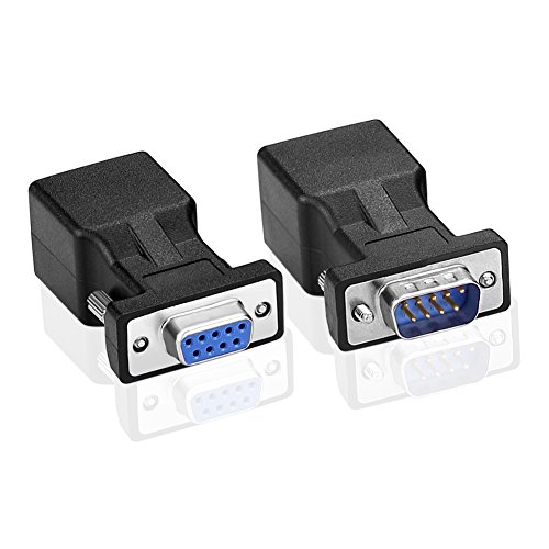 SIENOC 1 Paar DB9 9 Pin auf RJ45 Buchse Connector Extender Card Stecker auf RJ45 Buchse + Buchse auf RJ45 Buchse Adapter von SIENOC