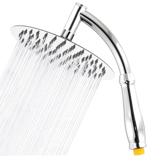 SIEYES Verstellbarer Duschkopf aus Edelstahl, Regenduschkopf, 20,3 cm, mit ABS-Kunststoff, Handbrausearm-Set von SIEYESCITY