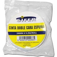 Sifer - Doppelseitiges Schaumstoffband 24 mm x 9,2 m Rolle Art.-Nr. 9610WW von SIFER