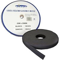 Selbstklebendes Klettband weiblich/Schlaufe schwarz 25 m x 20 mm - Sifer von SIFER
