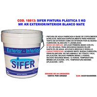 Sifer - Kunststofffarbe, 5 kg, mattweiß, für Wand und Decke im Innen-/Außenbereich von SIFER