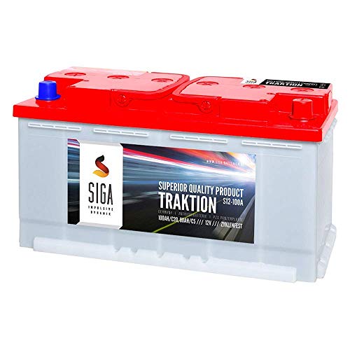 100Ah 12V Panzerplatte (PZS) Batterie Antrieb Hubwagen Hebebühne Solar Traktionsbatterie von SIGA IMPULSIVE DYNAMIK