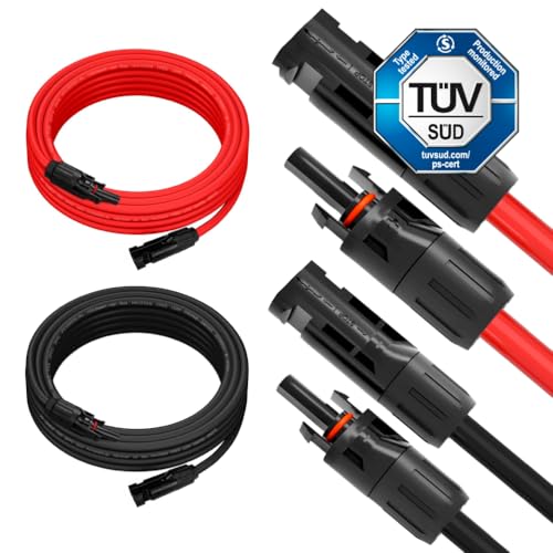 SIGA Solarkabel 4mm² 2x10m Verlängerungskabel H1Z2Z2-K Set Rot & Schwarz Verlängerung Solar PV Kabel MC4 Stecker Solarpanel Balkonkraftwerk Solarstecker von SIGA IMPULSIVE DYNAMIK