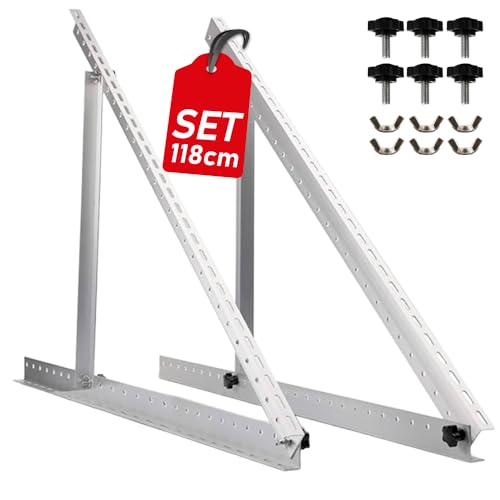 SIGA Solarpanel Halterung Flachdach für 1x Solarmodul Halterung Balkonkraftwerk PV Balkon Komplettset 118 cm verstellbar Winkel 0-90° von SIGA IMPULSIVE DYNAMIK