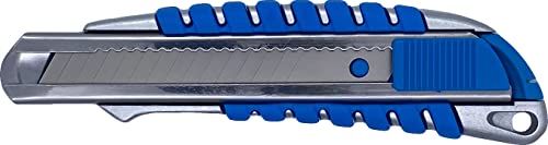 SIGA Profi Cuttermesser aus robustem Metall | ergonomische Gummierung | Übergriffschutz | für Standard 18mm Abbrechklingen | Teppichmesser | Universalmesser von SIGA