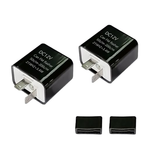 SIGANDG 2Pin LED Blinkerrelais,12 V Einstellbares Blinkrelais,Blinkfrequenzkontroll Relai,mit Einstellbarem Gang, für Motorrad-LED-Blinker, 2 Stück SIGANDG 2Pin LED Blinkerrelais,12 V Einstellbares Blinkrelais,Blinkfrequenzkontroll Relai,mit Einstellbarem Gang, für Motorrad-LED-Blinker, 2 Stück von SIGANDG