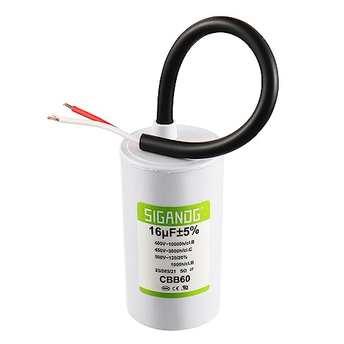 SIGANDG CBB60 Kondensator 16uF 450V AC Bedrahteter Motorstartkondensator Anlaufkondensator 50/60 Hz Motorlauf SH Kondensator von SIGANDG
