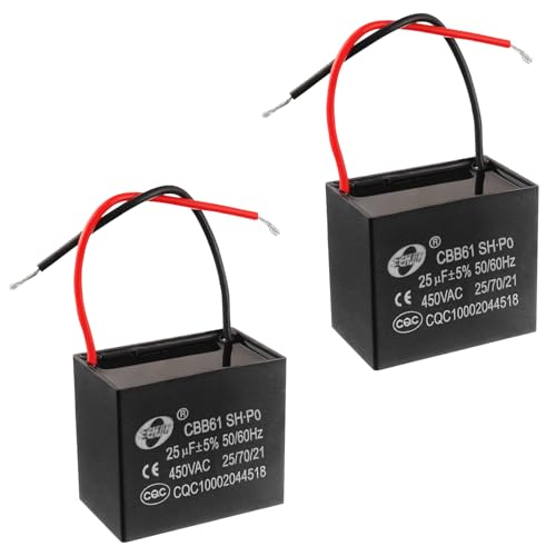 SIGANDG CBB61 25uF 450V AC 50/60 Hz Klimaanlage Lüfter Motor Laufkondensator (2er Pack) von SIGANDG