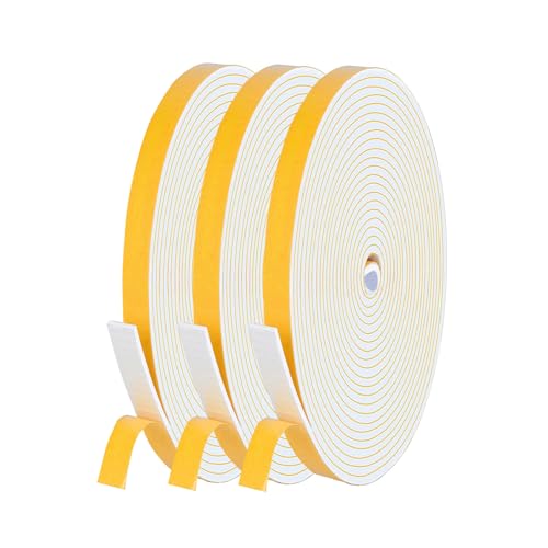 SIGANDG Dichtungsband Türdichtung Selbstklebend 6mm(B) x1.5mm(D)/15m(L) für Türen Fenster Schaumstoff klebeband Gummidichtung Gegen Kalte Zugluft/Anti-Kollision/Schalldichter/Wasserdichter/Staubdicht von SIGANDG
