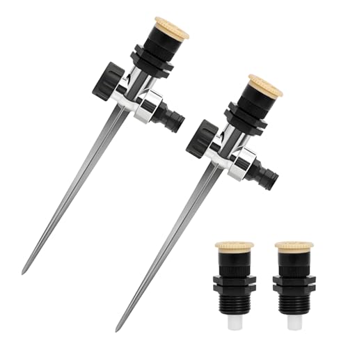 SIGANDG Gartensprenger, Gardena Rasensprenger, 4 PCS Kreisbogen-Regner + 2 PCS Stabiler Metalldorn,Garten Sprühregner, Stufenlos Einstellbarem Bewässerungs-Bereich 0 bis 360 Grad SIGANDG Gartensprenger, Gardena Rasensprenger, 4 PCS Kreisbogen-Regner + 2 PCS Stabiler Metalldorn,Garten Sprühregner, Stufenlos Einstellbarem Bewässerungs-Bereich 0 bis 360 Grad von SIGANDG