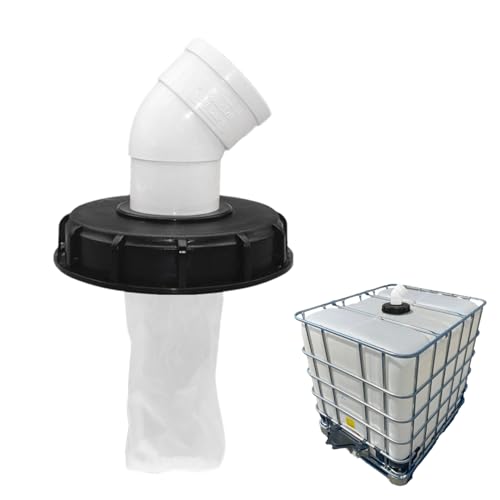 SIGANDG IBC Deckelfilter,45° Nylon Deckel 163mm,Nylon Regenwasserfilter Auswaschbar,mit Bogen DN150 45° Tankdeckel Wasserfilter für Regenwassertank Tonnenfass IBC Container von SIGANDG