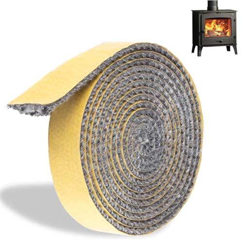 SIGANDG Kamin Dichtband, Dichtungsband Selbstklebend, Selbstklebend Dichtung für Kaminofen, Ofenrohr, Kamintür, Schornsteinverlängerung, Smoker, Hitzebeständiger Ofendichtschnur (3mm x 10mm x 3m) von SIGANDG