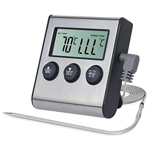 SIGANDG LED Digitalthermometer mit Sonde, Digitales Thermometer, Lebensmittelthermometer Mit Timer-Funktion, Koch- Und Grillthermometer FüR Grill,Backofen【Batterie Nicht Im Lieferumfang Enthalten】 SIGANDG LED Digitalthermometer mit Sonde, Digitales Thermometer, Lebensmittelthermometer Mit Timer-Funktion, Koch- Und Grillthermometer FüR Grill,Backofen【Batterie Nicht Im Lieferumfang Enthalten】 von SIGANDG