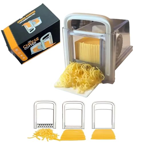 SIGANG 4 in 1 Cheese Cutter, 4 in 1 Käseschneider, Käsezerkleinerer Edelstahl, Tragbarer Käseaufbewahrung, Draht-Käseschneider für Hart- und Schnittkäse cheese slicer Käseschaber von SIGANG