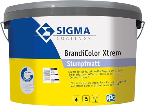 Brandcolor Waschbare Farbe für Innenräume – Farbe Weiß xtrem 2,5 l von SIGMA COATINGS